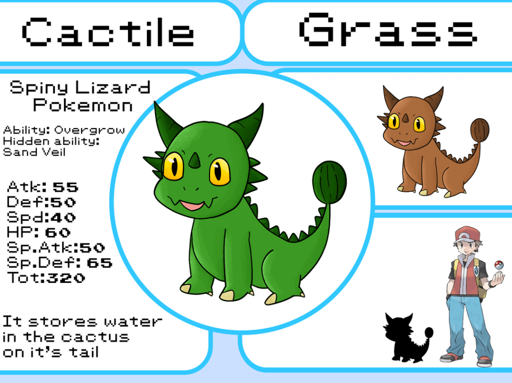 Eadann Pokedex 001-003: Spiny Lizard Pokemon