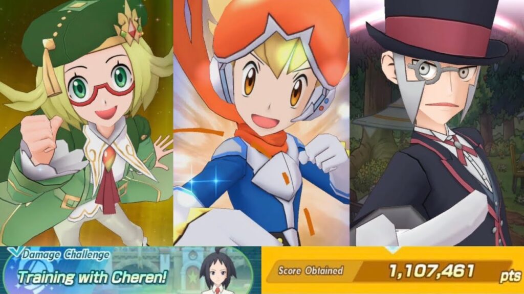 Reaching 1.1M in Cheren's Damage Challenge with SC Barry, SC Ingo, and NC Bianca (Bug-weak, 3v1)