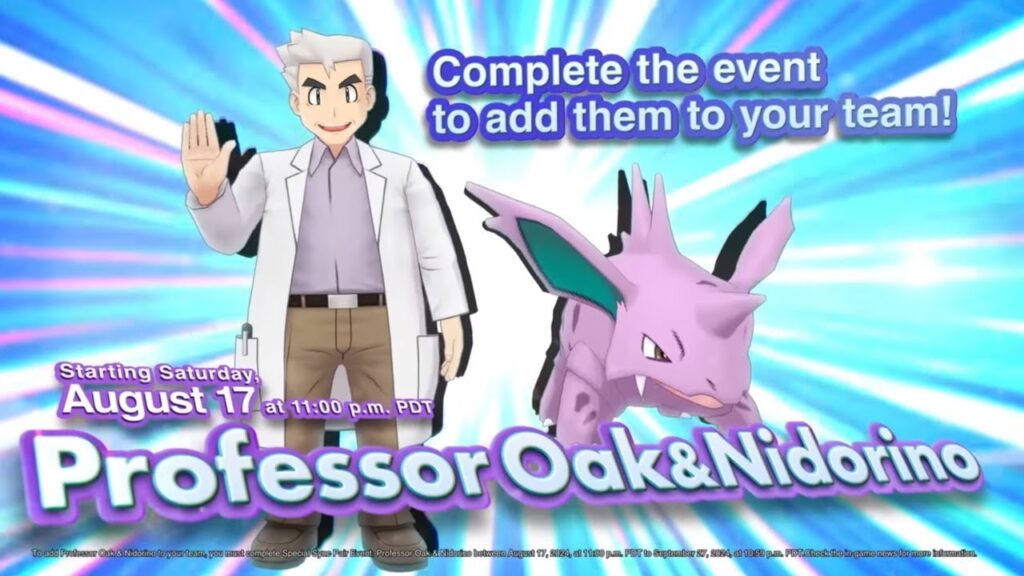Pokemon Masters EX: Professor Oak Teams Up With Nidorino