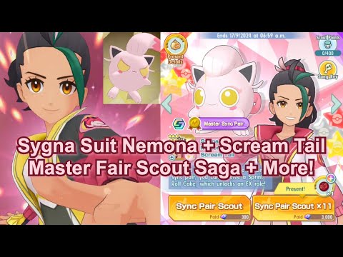 Pokemon Masters EX - The Sygna Suit Nemona + Scream Tail Master Fair Scout Saga (+ More!)