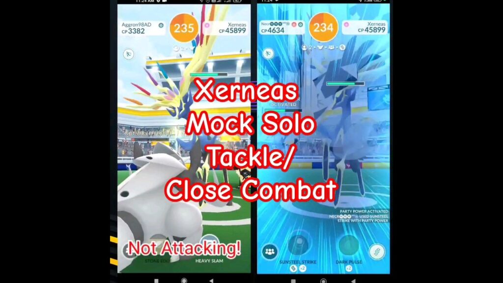 Pokemon Go Xerneas Mock Solo, Tackle/Close Combat in Cloudy #pokemon #pokemongo