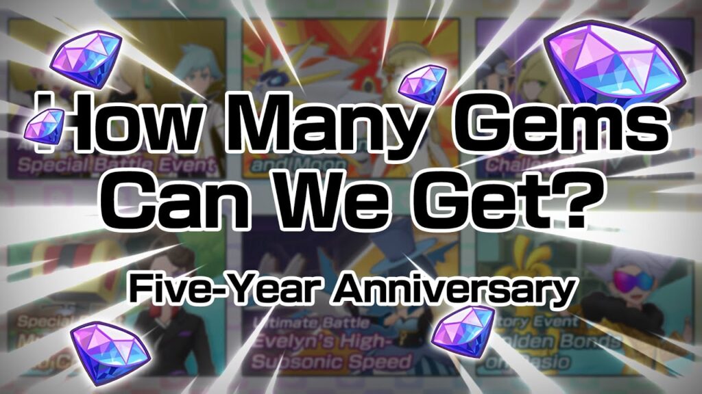 [Pokemon Masters EX] HOW MANY GEMS CAN WE GET? (Five-Year Anniversary)