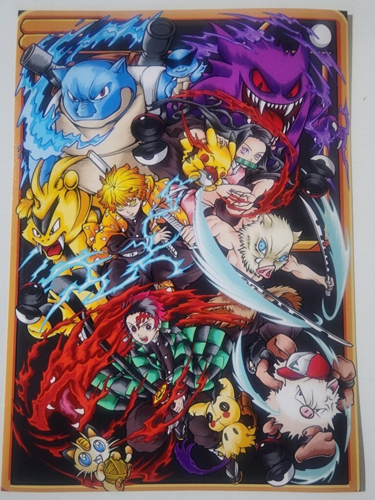 Demon Slayer x Pokémon crossover I did. Hope yall enjoy [OC]