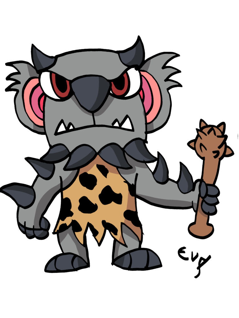 My drawing of Koaloni (Fakemon by SilverMud8845) in the anime style