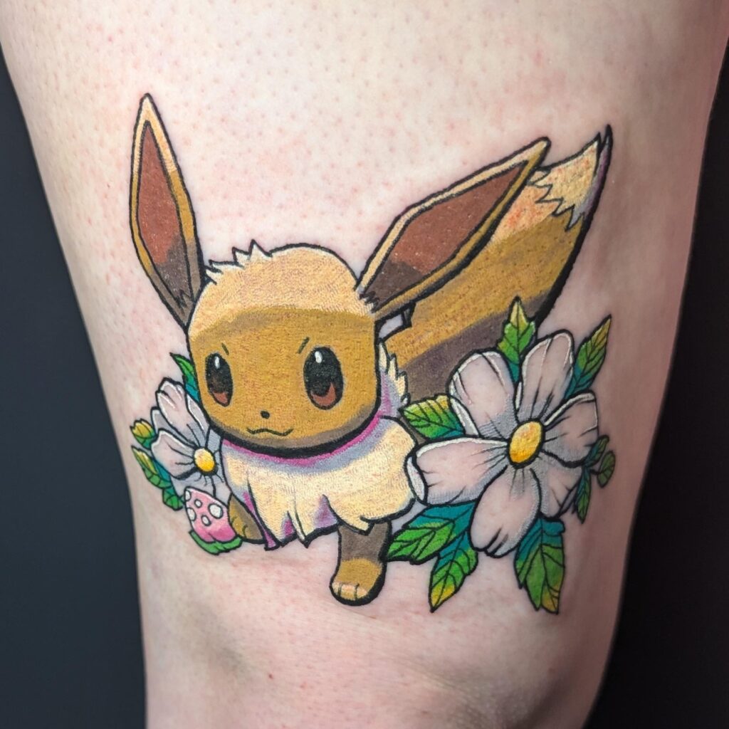 I am coming to the end of my tattoo apprenticeship at the moment and I recently got the opportunity to do my first Pokémon tattoo and I thought you guys may appreciate it. I can't wait to do more!