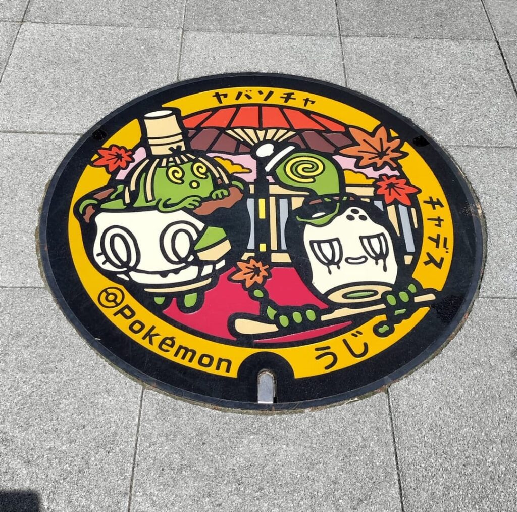 New Pokemon manhole covers were recently installed in Uji, Kyoto!