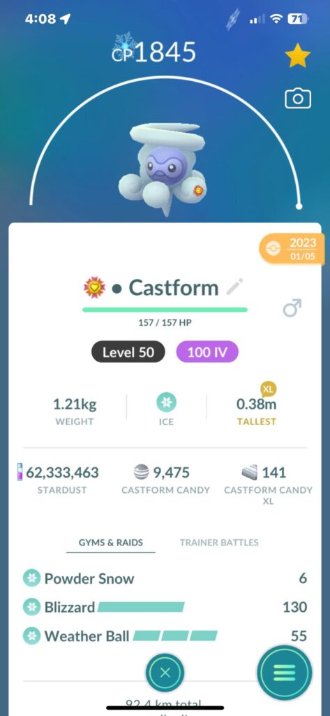 All four Castforms— 100IV / max level / best buddy