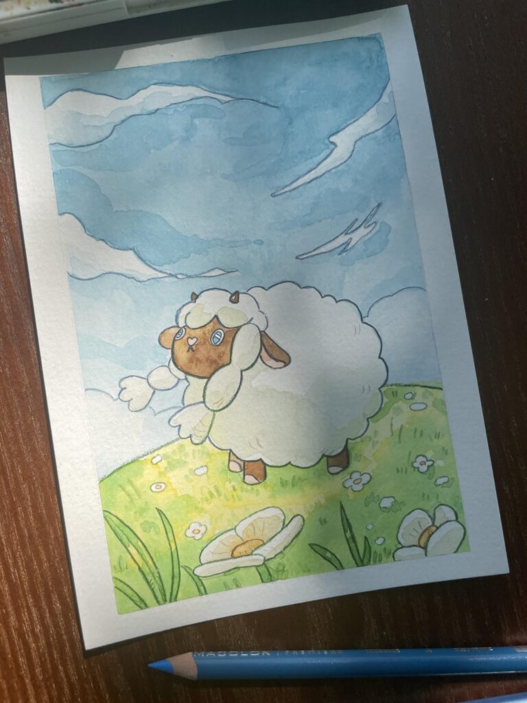 I was tempted to use mareep but decided wooloo needs some love (oc)