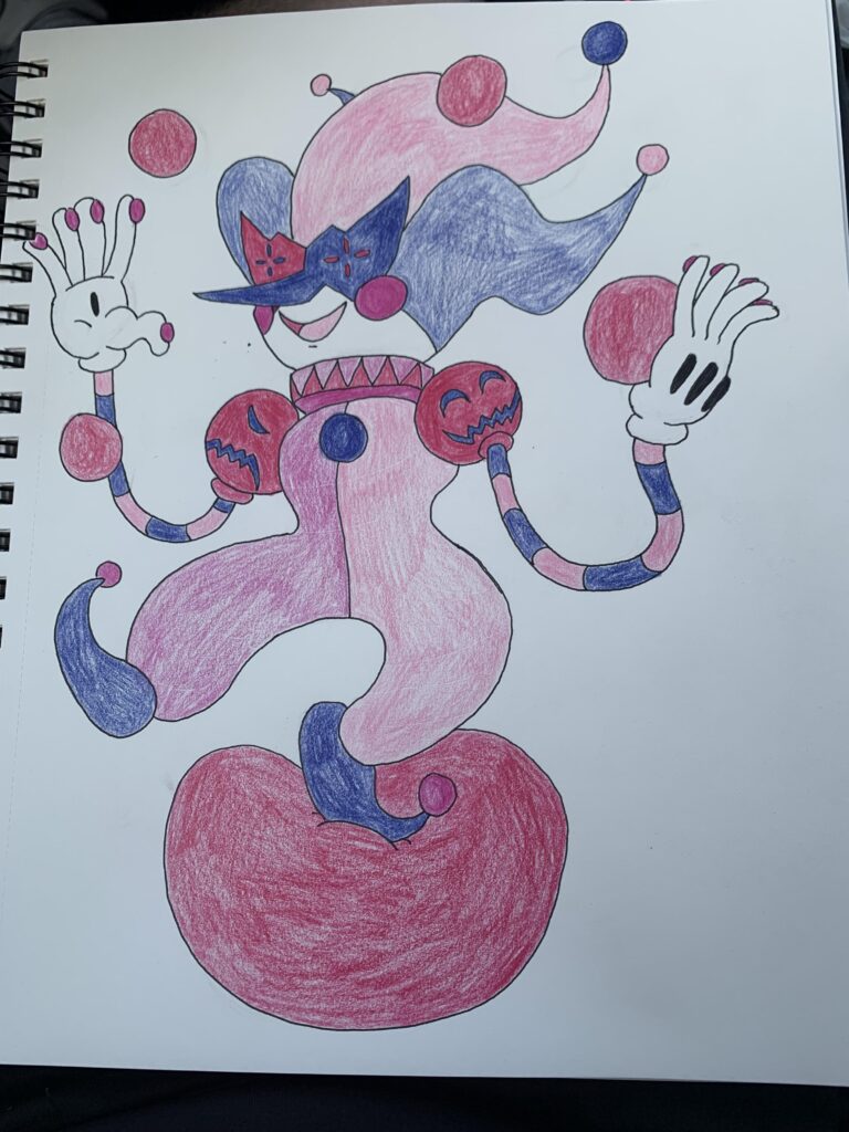 A lot of people don’t like Mr. Mime so I decided to do a complete redesign, new type combo and gender neutral name. The Ghost/Psychic Type, Phantomime.