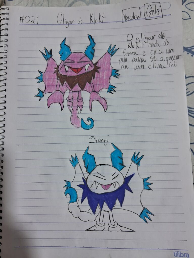 Klokitian Gligar (Klokit is the region) #21, Flying and Ice type Desc: Klokitian Gligar change its form, and make a mane to warm himself of Klokit ice weather, it is a little frozen on horns and in it's wing, that he uses at combat, he to warm it's arms likes to put them under it's mane