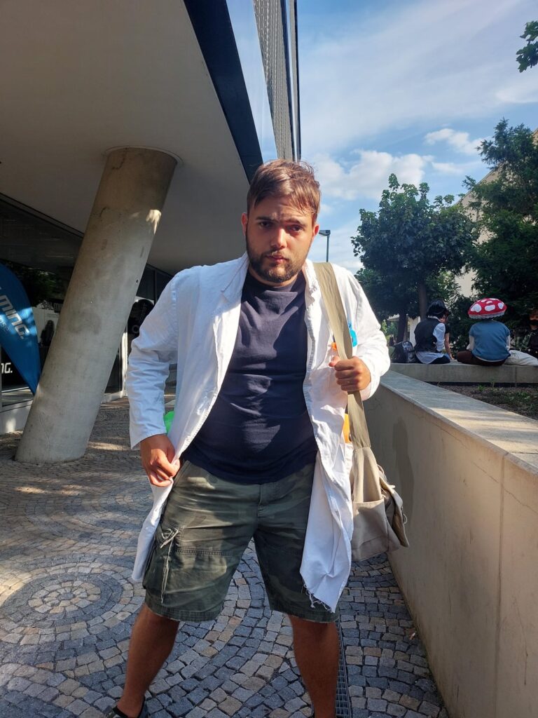 I cosplayed profesor birch at a conversion I went to.