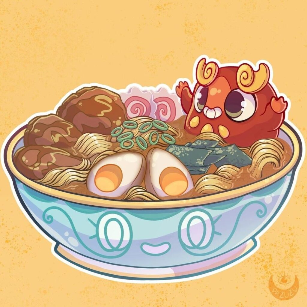 I drew Daru-Ramen in Sinis Plate :3