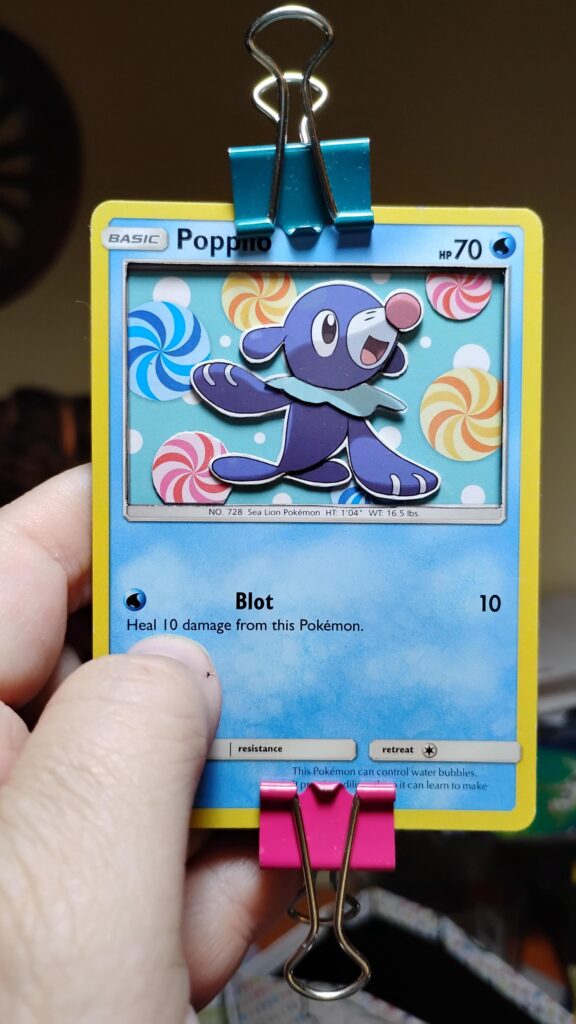 Popplio 3D card.