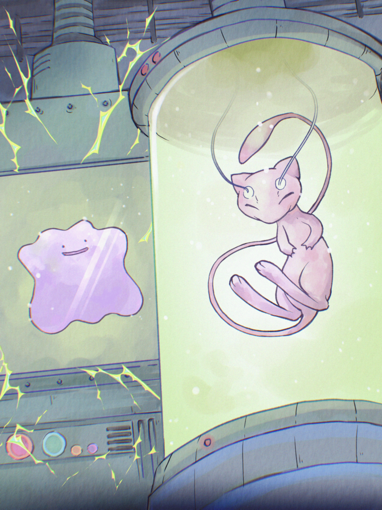 [OC] A friend of mine suggested that I draw Mew's failed cloning experiment. Do you believe in the theory?