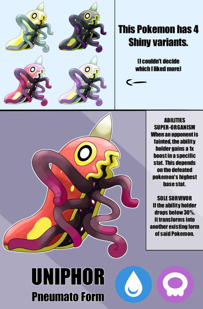 Uniphor and Duophor, the Siphonophore Pokemon! This was probably my most difficult Pokemon project yet, and it was well worth it!