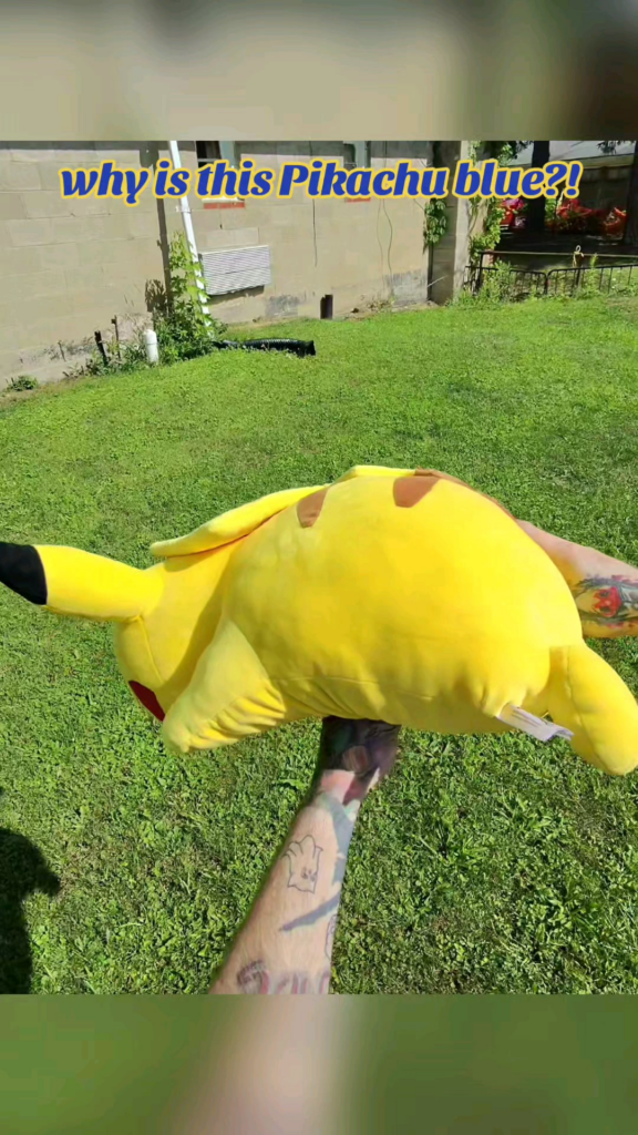 Why is my Son's Pikachu blue?