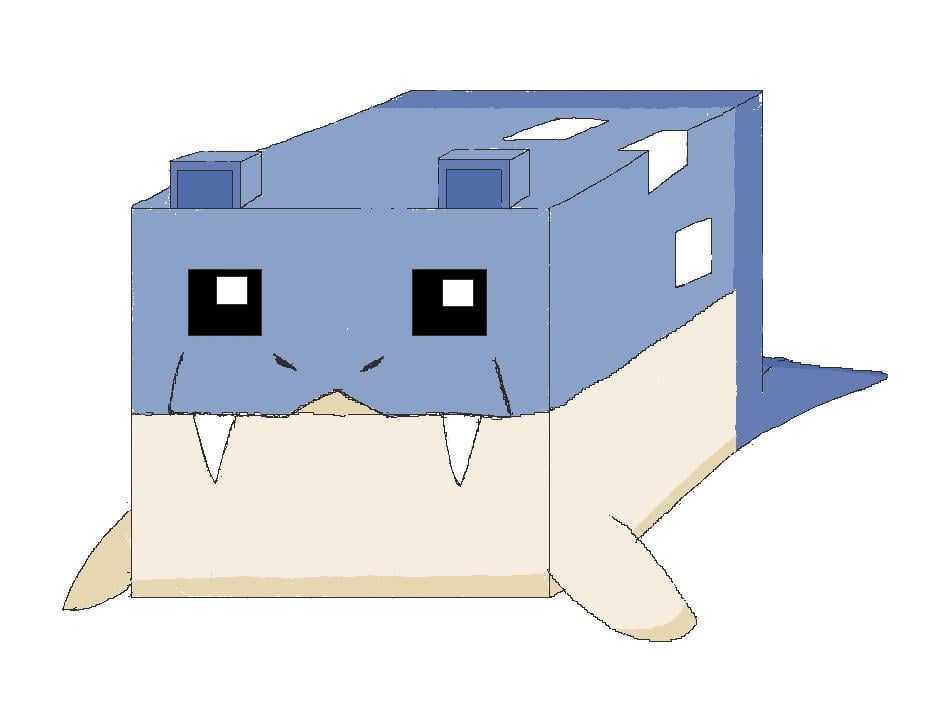 Cubeal (cube-shaped spheal) drawn by me