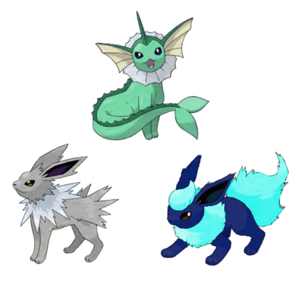 I recolored the OG Eeveelutions