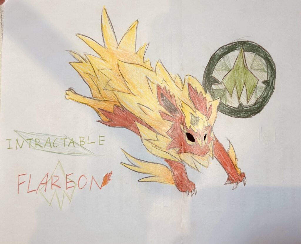 A new battle gimmick: intractability. Example: intractable Flareon. It changes their appearance slightly, boosts their stats and become bulky. BUT, there is a 10% chance that the Pokémon doesn’t listen to their trainer, and recklessly attacks(recoil damage).