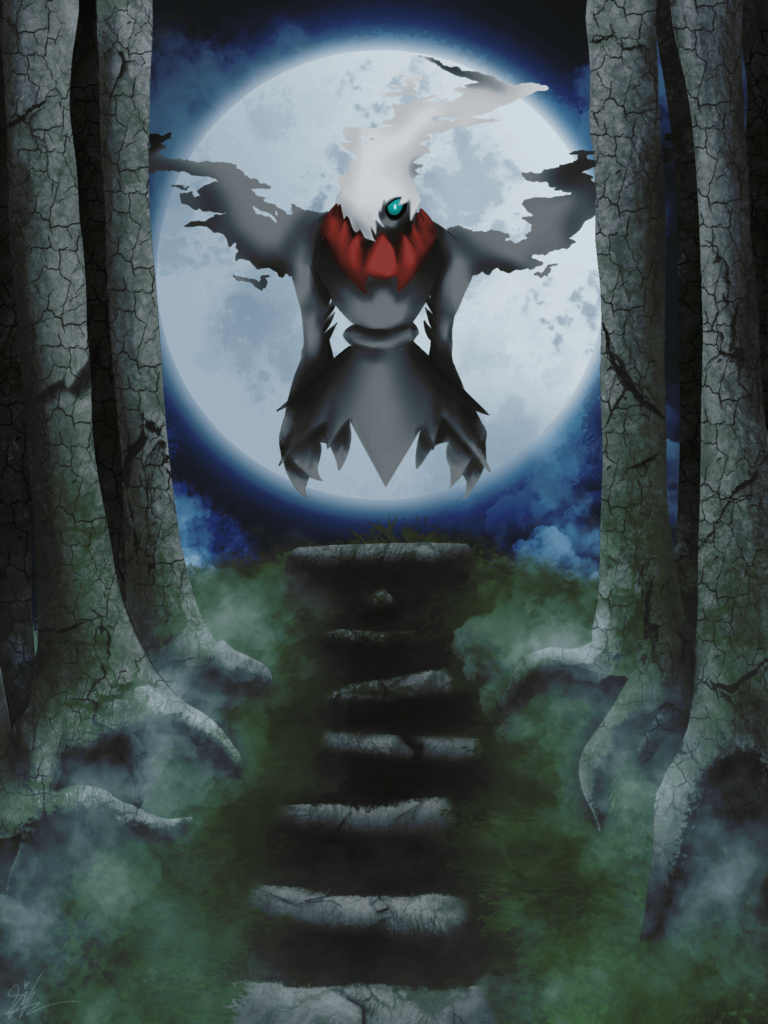 A little drawing of Darkrai (aka fog creature) [OC]