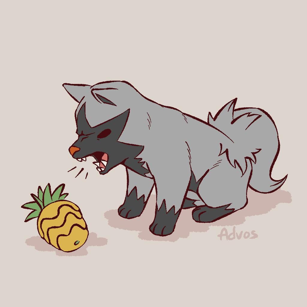 [OC] A Poochyena and a Pinap berry