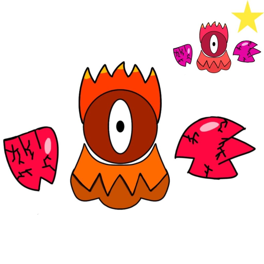 Meet Eyava(Fire) and Kingoltur(Fire/Dark or Fire/Psychic..haven't decided)