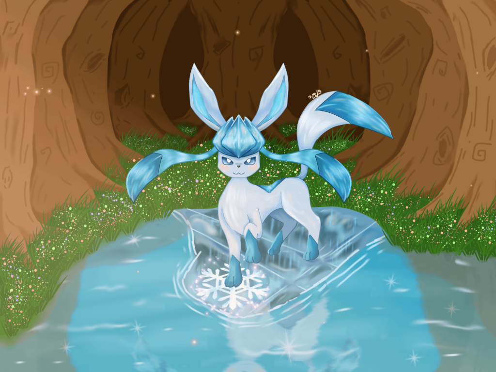 I drew this glaceon for my Cousin🧊