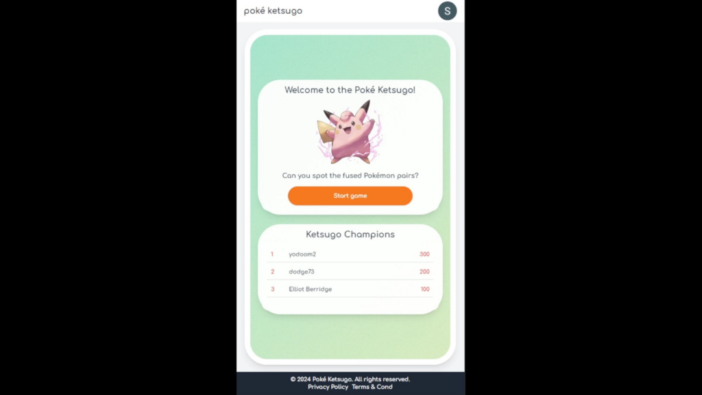 Launched my first ever Pokemon guessing game - Poké Ketsugo!