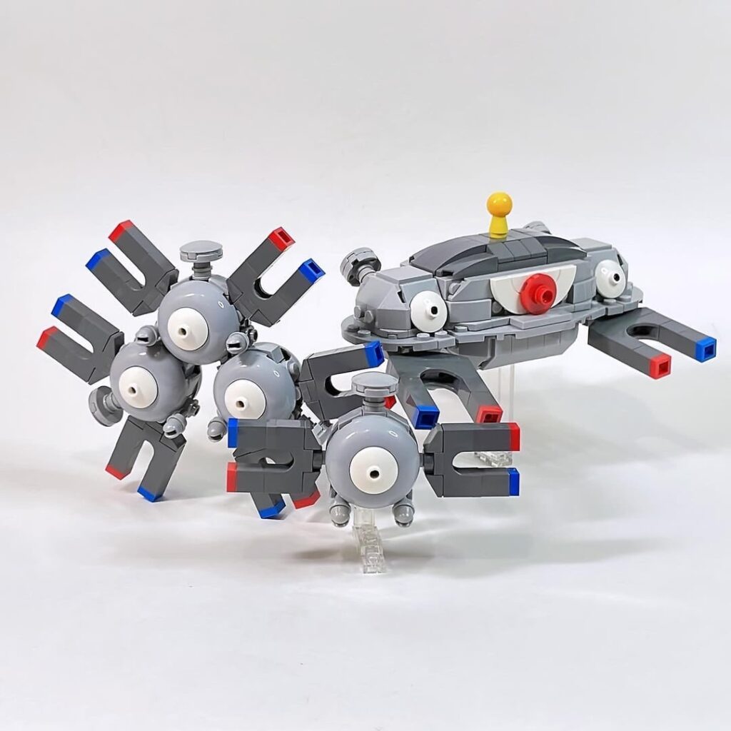 I made the Magnemite line out of LEGO! [OC]