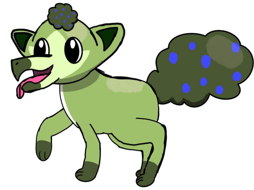 I made a blue berry fox (my first fakemon)