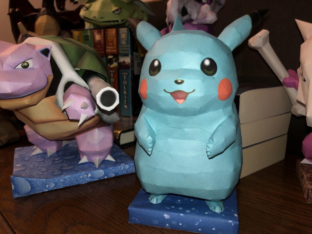 [OC] I handmade a custom Pikablu out of paper.