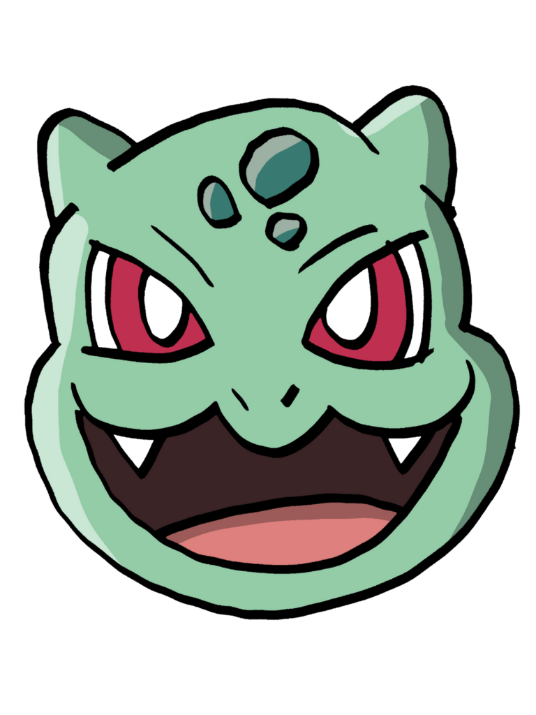 [OC] My simple drawing of Bulbasaur (head detail)