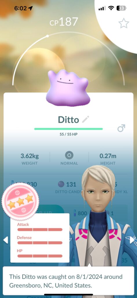Hundo Ditto Caught!