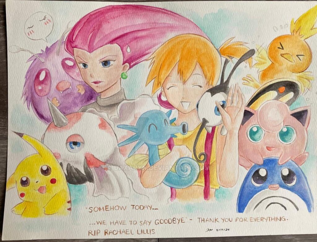 My late tribute to Rachael Lillis. Thanks for being part of the childhood years when I was happy! The lyrics are from “The Time Has Come” (Pikachu’s Goodbye). RIP.