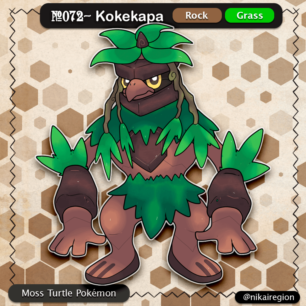 A Japanese Pokémon Region based on Yokais , need a Kappa Pokémon, but this is different: Rock/Grass Type Fakemon - @nikairegion