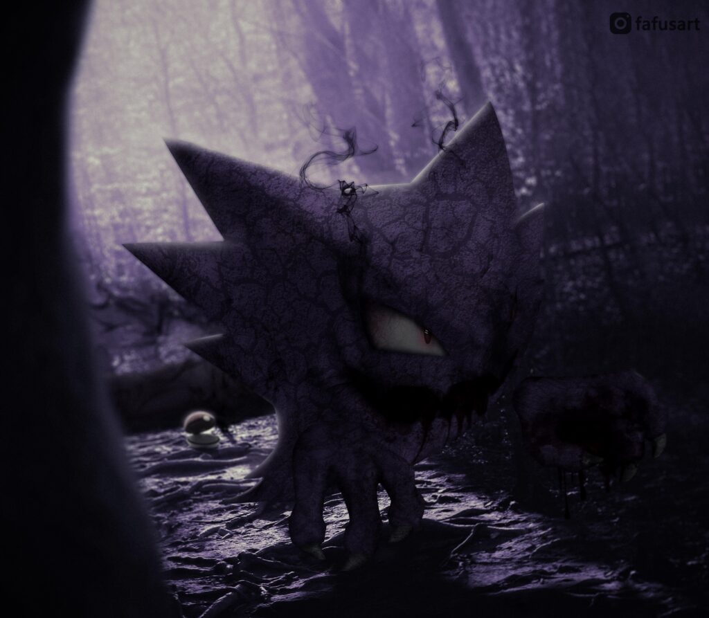 since some liked the mimikyu art, here's another creepy haunter art i made a while ago