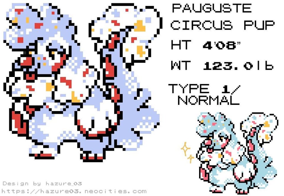 Pauguste, the Circus Pup Pokémon