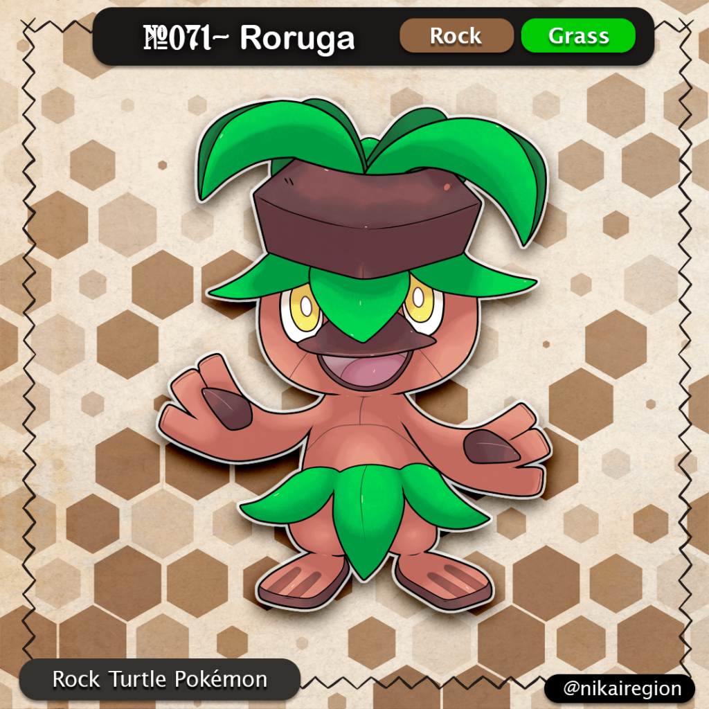 A Japanese Pokémon Region based on Yokais , Need a Kappa Pokémon, but this is different: Rock/Grass Type Fakemon - @nikairegion