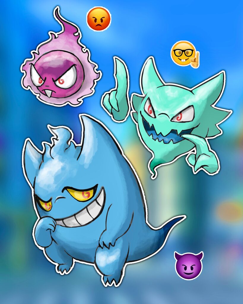 Regional Gengar and its evolutional line!