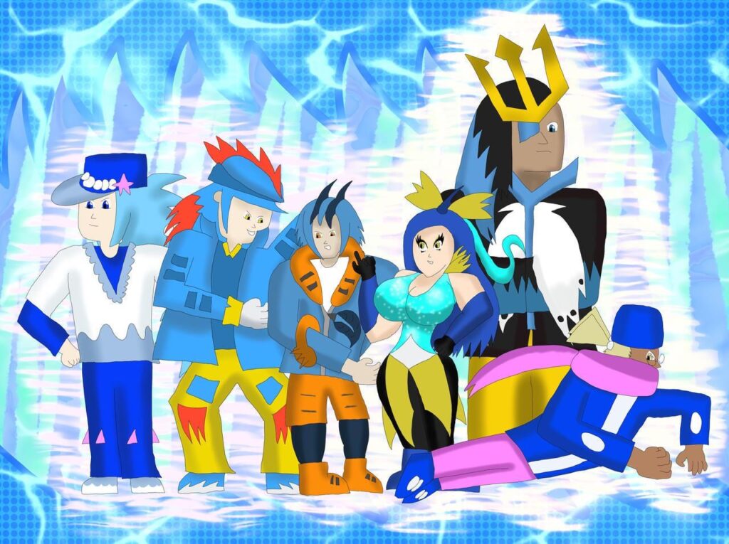 [OC] Gijinka Water Starter Team!