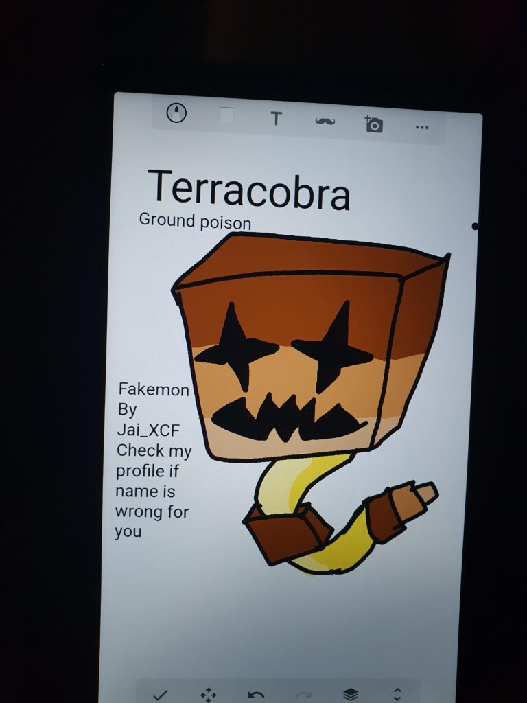 My first Fakemon: Terracobra! (Sorry about the quality im learning digital art)