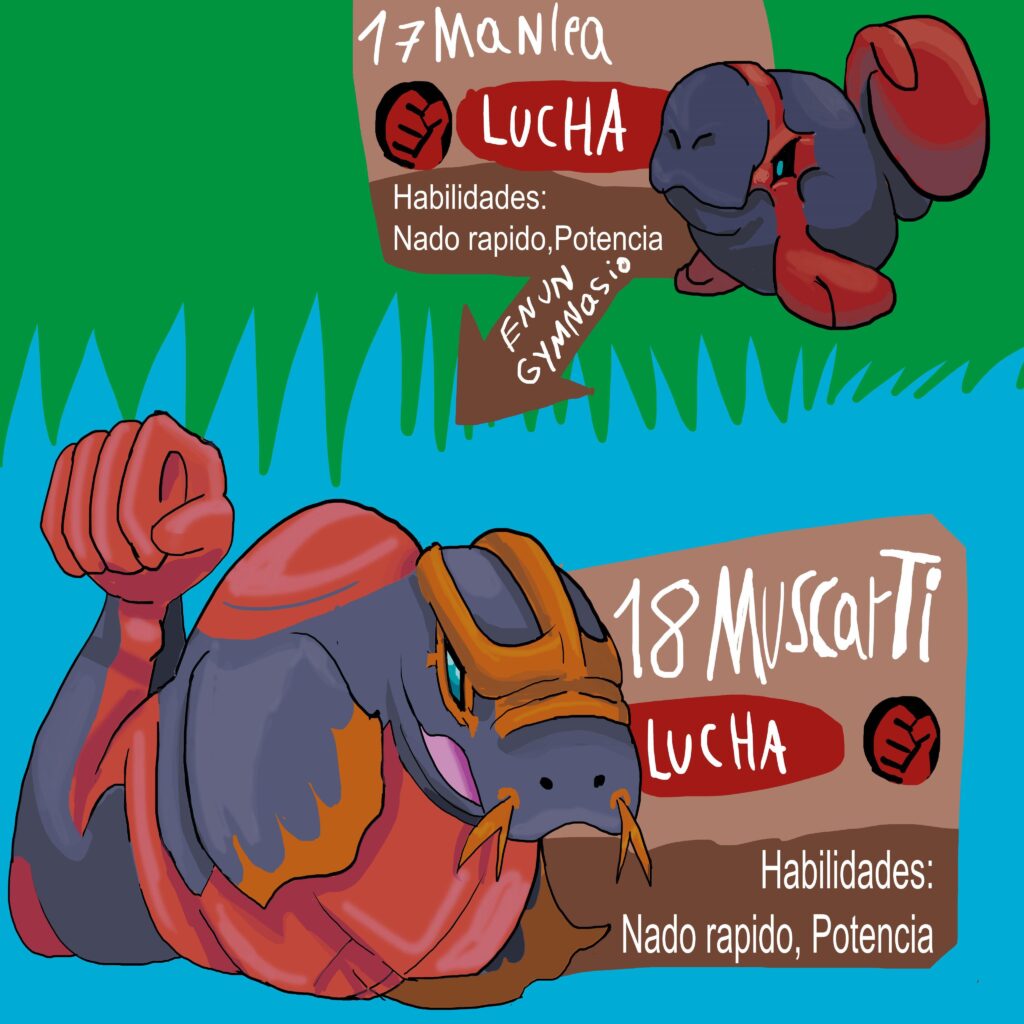 El Pokémon manaty, Con las habilidades nado rápido y potencia, solo evolucióna tras ganar en un gimnasio con el en el equipo