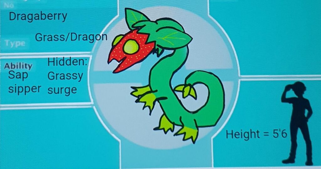 Dragaberry: The strawberry dragon fakemon