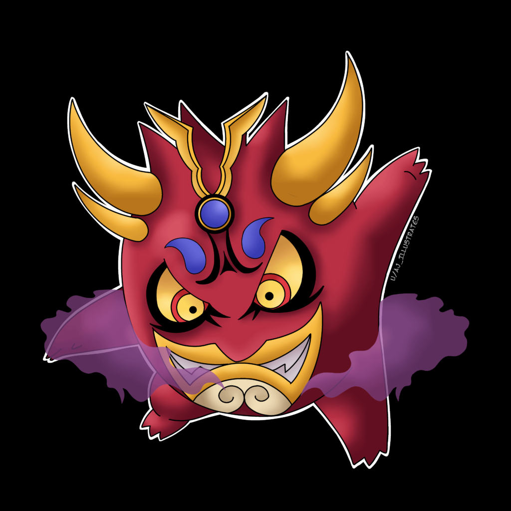 Yokai Gengar (OC). Wanted to draw him as menacing as possible, hope you liked him 💛