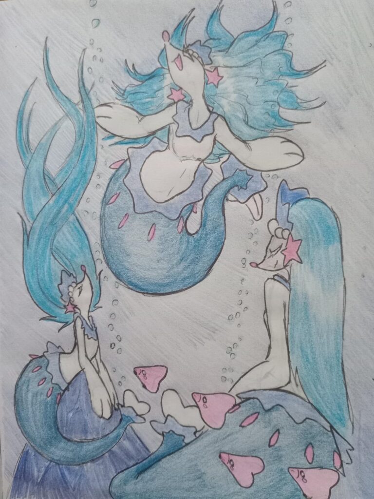 (Art by me) i drew Primarina because it makes me happy