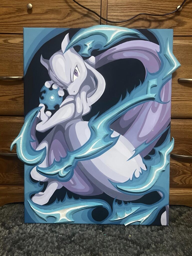mewtwo painting for a friend :)