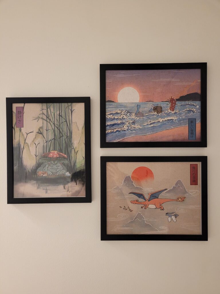 Bough this trio of pokemon wallart at a pop-up market