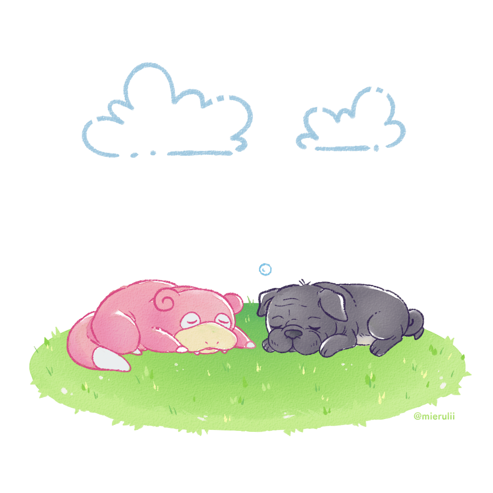 [OC] Made a quick doodle/animation in memory of my dog. Slowpokes remind me of him.