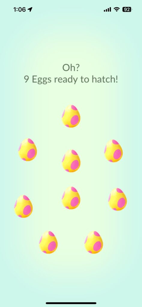 Ran in a heat advisory to hatch my first batch of Adventure Week eggs — so glad I did!