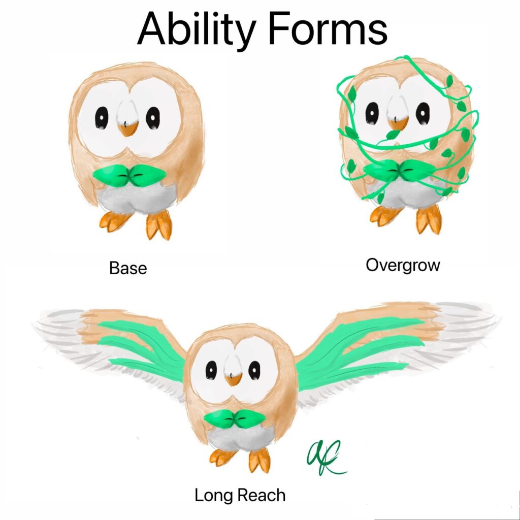 I drew some of those Ability Forms that are trending on instagram. Here’s Rowlet.